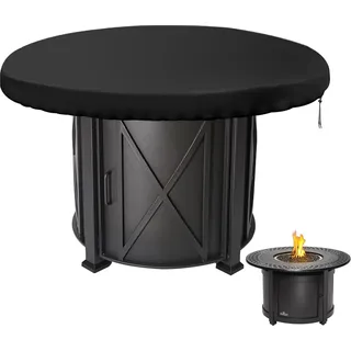 Grillplatte Abdeckhaube 100 cm Wasserdicht und Anti-UV - Runde Haube für Außen Grillplatte - Oxford Wasserbeständig - Feuerplattenschutz mit 420D - Schutzhülle für Feuerplatte