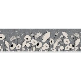 AG Design Selbstklebende Bordüre Abstraktionsblumen, AWB 8412 | Wasserfest Dekoration für Wände, Möbel, Tapeten, Wandverkleidungen und Türen, Folie, Mehrfarbig | Breite 500 cm x Höhe 13.8 cm