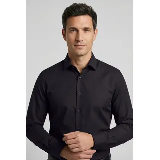 OLYMP Businesshemd "No. Six super slim" Jersey-Hemd, schwarz
