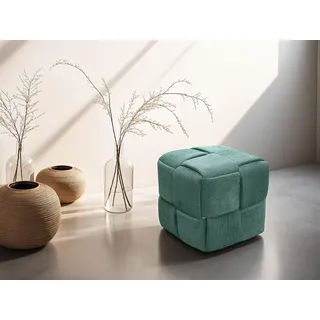 byLIVING Pouf URBAN Cord 40 x 41 x 40 cm Dunkelgrün