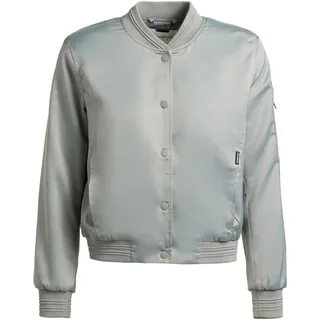 Collegejacke KHUJO "Bomberjacke Tami", Damen, Gr. M, grün (cloud grün), Obermaterial: 97% Polyester PES. 3% Elasthan EL.  Obermaterial: Futter: 100% Polyester PES., lässig geschnitten, hoch geschlossener Ausschnitt, Rippbündchen, Jacken Collegejacke, Leichte Damen Bomberjacke