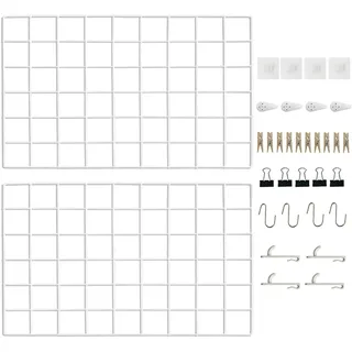 CIKLCIX Weißes Wandgitter, 17.3"×11.8" Gitter-Pinnwand, 2er-Set