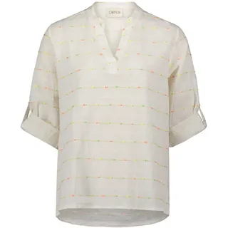 Klassische Bluse CARTOON "Casual-Bluse mit Lurexfaden", Damen, Gr. 36, weiß (weiß, orange), Obermaterial: 100% Baumwolle CO., Blusen Klassische Bluse