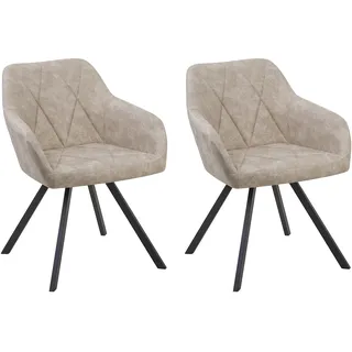Beliani Esszimmerstuhl beige Polyester
