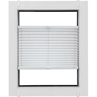 SUNLINES Plissee Young Style Energy Saving, verdunkelnd, ohne Bohren, verspannt, Klemmfix, nach Maß, mit Energiespareffekt, verspannt mit Simply-Fix Klemmträger weiß 85 cm x 120 cm