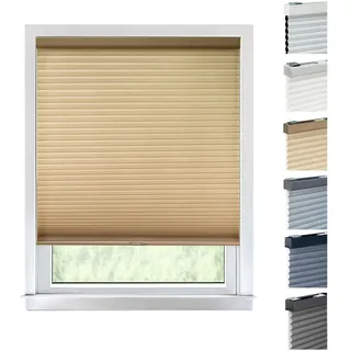 Chicology Cordless Cellular Shades Sichtschutzrollo, 1 Zelle, Polyester, Metall, Kunststoff, Morning Croissant (Lichtfilterung), 76W x 122H cm