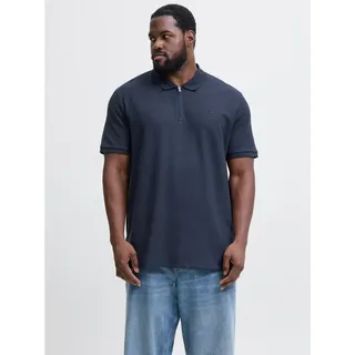 JACK & JONES Austin Zip Plus Size Kurzarm-poloshirt - Navy Blazer / Classic - 4XL