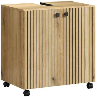 trendteam Bad Waschbeckenunterschrank Pure Bliss Evoke Eiche Melamin B/H/T ca. 60/64/42 cm - purebliss - Holzwerkstoff - 60x64x42 cm - Badezimmer, Badmöbel, Waschbeckenunterschränke
