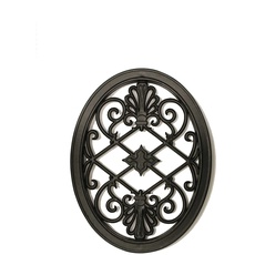 Nuvo Iron Dekorativer Einsatz für Zäune, Tore, Haus, Garten, oval, 33 x 43 cm, Schwarz
