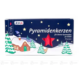 Zubeh�r Pyramidenkerzen , rot (50) b= x h=ca 1,4 cmx8 cm NEU Erzgebirge kerze
