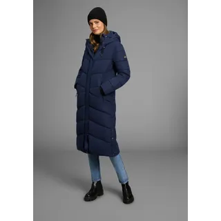 Steppmantel POLARINO, Damen, Gr. 46, blau (marine), Obermaterial: 100% Polyester. Futter: 100% Polyester. Futter Rückenteil: 100% Polyester. Wattierung: 100% Polyester, unifarben, oversize extralang, Rippbündchen, Mäntel Steppmantel, aus wasserdichtem & windabweisenden Obermaterial, oversize Form, Topseller