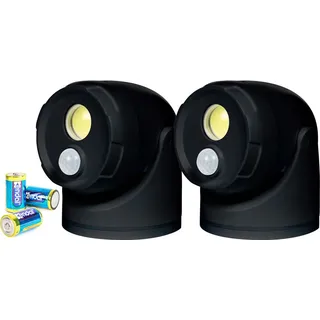 NORTHPOINT LED Batterie Spot Strahler 2er-Set Flutlicht mit Bewegungsmelder