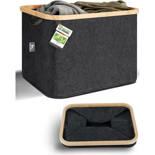 HENNEZ Aufbewahrungskorb 40l kompatibel für IKEA KALLAX Regal 40 x 30 x 20 cm silber