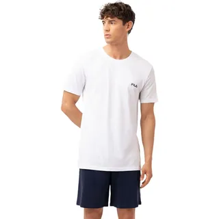 Fila Pyjama für Herren, kurz, 100% Baumwolle, Nachtwäsche, Herren, Set weich und bequem, Größe M, Bm, M