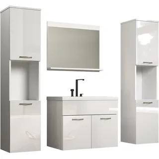 WELLTIME Badezimmer-Set »Kuba« Komplett-Set, 4 Stk. tlg., weiß