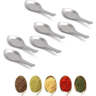 Ibenzoa® Edelstahl-Mini-Löffelset, 7-teilig für Gewürze & Tee – präzise Messlöffel 8–12 cm, lebensmittelechter rostfreier Stahl - Silber