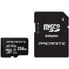 ARCANITE 256 GB microSDXC-Speicherkarte mit Adapter - A1, UHS-I U3, V30, 4K, C10, MicroSD, Lesegeschwindigkeit von bis zu 90 MB/s
