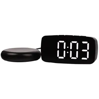 Verk 27443 LED-Digital-Vibrationswecker mit Thermometer, Schwarz - Schwarz