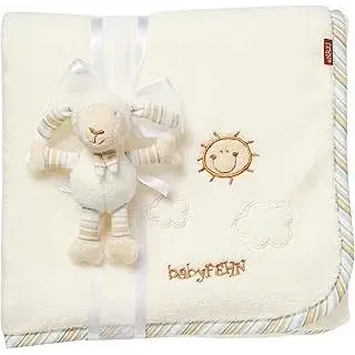 Fehn Kuscheldecke Schaf - Kuschelige Schmusedecke als Babydecke - Schmusetuch & Krabbeldecke für Kinderwagen und Babyschale - optimales Schnuffeltuch und Erstlingsdecke - Für Babys ab 0+ Monaten