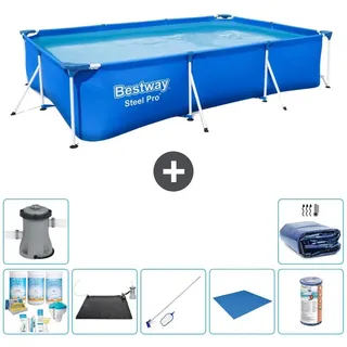Bestway Steel Pro Rechteckig - 300x201x66 cm - 8-teilig S21552 - Blau