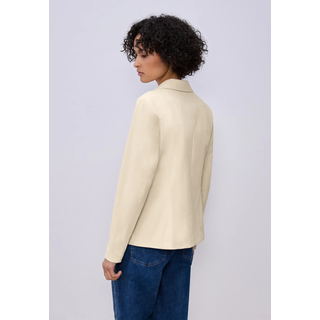 Longblazer STREET ONE, Damen, Gr. 40, smoke beige, Web, Obermaterial: 100% Polyester. Futter: 100% Polyester, unifarben, normal hüftbedeckend, V-Ausschnitt, Blazer Longblazer, im langen Schnitt mit Struktur