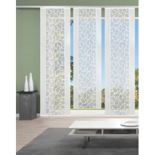 HOME WOHNIDEEN Schiebegardine »JENNA« Klettband 3 Stk. tlg. Schiebevorhang Jacquard Set, weiß