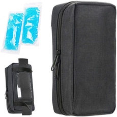 YOUSHARES Insulin kühltasche Reise Tasche - Medikamente Diabetiker Isoliert Tragbaren Kühler Tasche für Insulin Pen und Diabetes kühltasche mit 2 Kühlakkus, Schwarz
