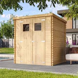 TIMBELA Gartenhaus 2,04 x 2,04 m Beige