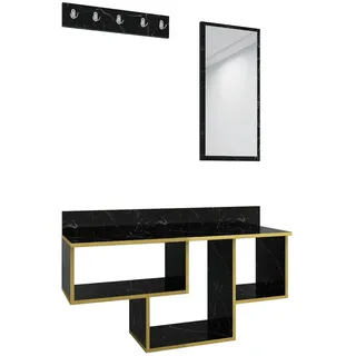 WellHome Colorado Möbel Gold Marmorband mit 100% Aglomerat -Board in Melamin abgelehnt. Gold Marmol Band