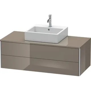 Duravit XSquare Konsolenwaschtischunterbau wandhängend, 2 Schubkästen, 1200x400x548mm, XS491208989, Farbe: Flannel Grey Hochglanz Lack