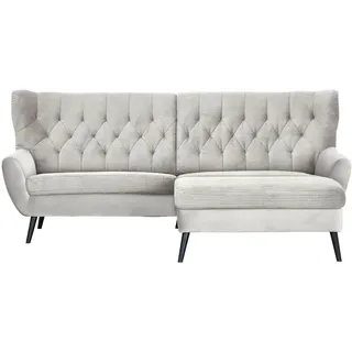 Stylife Ecksofa , Creme , Textil , Buche , vollmassiv , Ottomane rechts, L-Form , 237x165 cm , Typenauswahl, Stoffauswahl, seitenverkehrt erhältlich, Rücken echt, Armteil links, Armteil rechts , Wohnzimmer, Sofas & Couches, Wohnlandschaften, Ecksofas