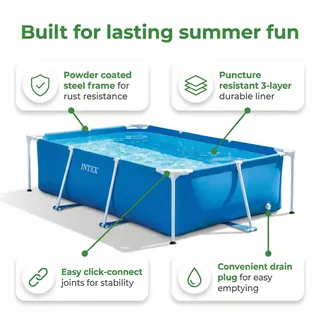 Rechteckiger Frame Pool - 260x160x65 cm - 8-teilig S20040 - Blau