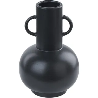Beliani Blumenvase Porzellan schwarz Perea