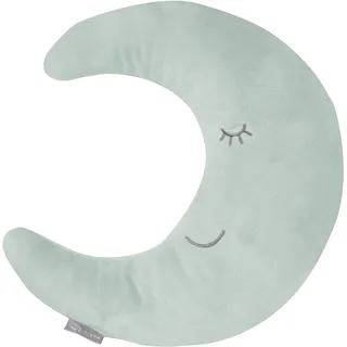 roba Nackenkissen in Mond Form - roba Style - Weiches Deko Kissen für Baby & Kinderzimmer - Kuschelkissen für Mädchen & Jungen - Frosty Green - Grün