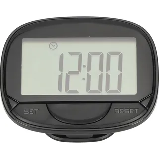 Distanz-Kalorien-Schrittzähler, großer Bildschirm, Uhrenanzeige, 2D-Schrittzähler mit Rückenclip, multifunktional für Gehen, Laufen, Schwarz