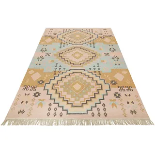 Green Looop Teppich »Mayenne GL-82104« rechteckig 5 mm Höhe handgewebter Naturfaserteppich aus 65% Wolle/35% Baumwolle, Fransen Green Looop rosa B : cm 1 Stk.