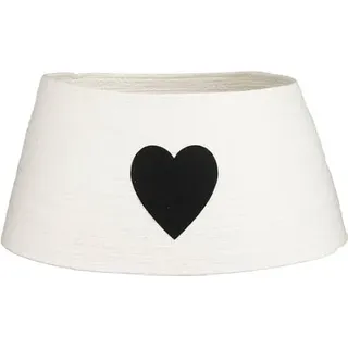 Mica Decorations Weihnachtsbaumrock mit Herz - L50 x B50 x H26 cm - Papier, Filz - Weiß, Schwarz