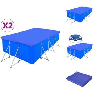 vidaXL Poolabdeckungen 2 Stk. PE Rechteckig 90 g/m2 540x270 cm - Poolabdeckungen & -unterlagen - Blau