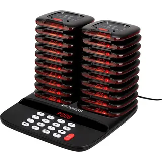 Retekess TD183 Pager Rufsystem, 20 Pagers mit Stummschalttaste, FSK 800M, 300 mAh Akku, 28h, Anrufverlaufsanfrage, für Restaurant Bar Logistik