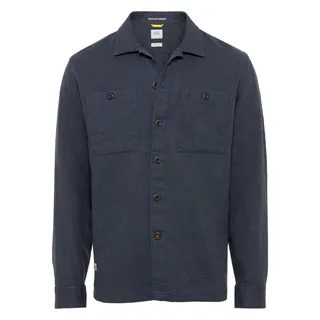 camel active Herren Overshirt aus einem Leinen-Baumwollmix Dunkelblau, Menswear-M
