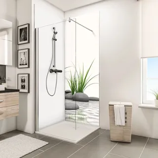 Schulte ExpressPlus Duschrückwand DecoDesign Zen Steine & Gras 210 x 90 cm