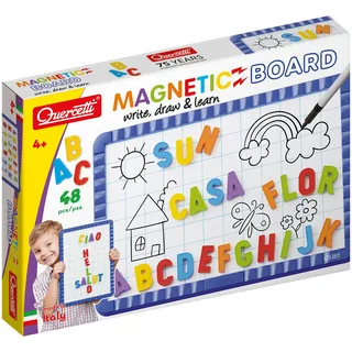 Quercetti - 5181 Magnetino Letters Starter Set; Magnettafel mit Buchstaben
