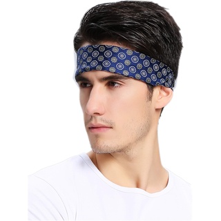 Prettystern Herren 100% Seide Bandana Nickituch Trachten-halstuch Seiden-Halstuch Sommer Seiden-Tuch Blau Kreis 10.