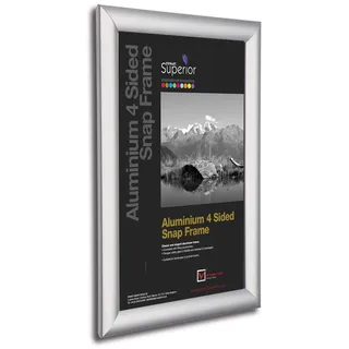 SECO A2 Frontload einfaches Öffnen Poster Snap Rahmen für Retail Display, kommt mit EIN Silber eloxiert Aluminium-Finish – Silber
