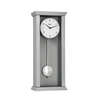 Hermle 71002-L12200 Avantgardistische Pendelwanduhr Quarz, Hellgrau, 57cm x 24,5cm x 10cm