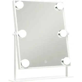 UNIQ XL Hollywood Schminkspiegel mit 6 LED-Lampen und Touch-Funktion - Weiß - Weiß