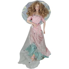 Franklin Heirloom Dolls Porzellanpuppe Serena Of The Sea 1990 mit Ständer H 50 cm