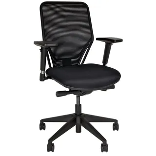 BISLEY Bürodrehstuhl Optime, Netzbezug, Kunststofffußkreuz, Metall, 733 Schwarz, 66 x 66 x 44 cm