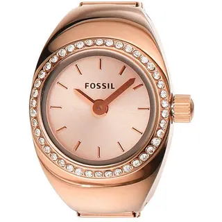 FOSSIL Ring Watch für Damen, Quarz-Zweizeigerwerk mit Edelstahlarmband