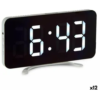 Digitale Desktop-Uhr Weiß ABS 15,7 x 7,7 x 1,5 cm (12 Stück)